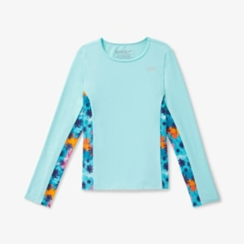 Speedo Girls' UV Swim Shirt Long Sleeve Rashguard